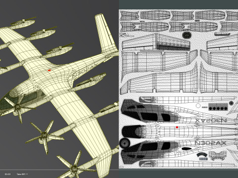 Archer EVTOL Low-poly Modelo 3D