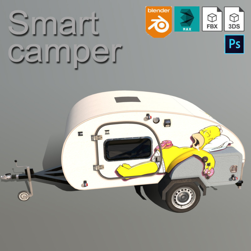 Smart Camper 3D Model .c4d .max .obj .3ds .fbx .stl .blend 