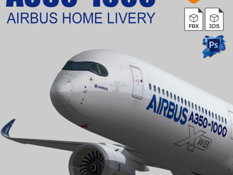 Airbus A350 1000 Home livery Model 3D