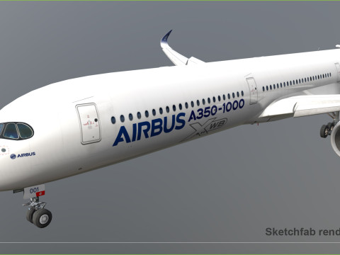 Airbus A350 1000 Home livery 3D 모델