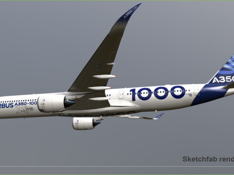 Airbus A350 1000 Home livery 3D 모델