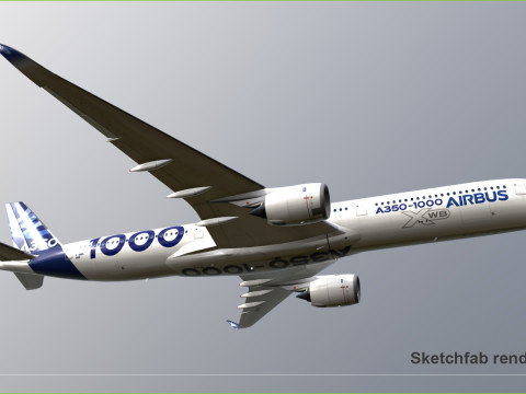 Airbus A350 1000 Home livery 3D 모델