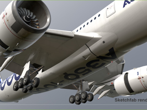 Airbus A350 1000 Home livery 3D 모델