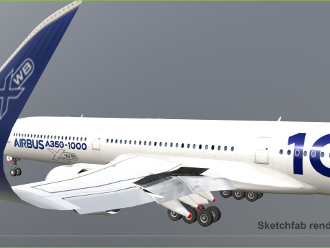 Airbus A350 1000 Home livery 3D 모델