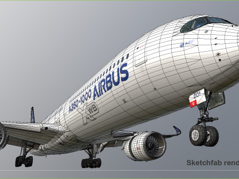 Airbus A350 1000 Home livery 3D 모델