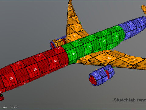 Airbus A350 1000 Home livery 3D 모델