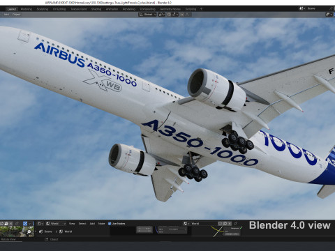 Airbus A350 1000 Home livery 3D 모델