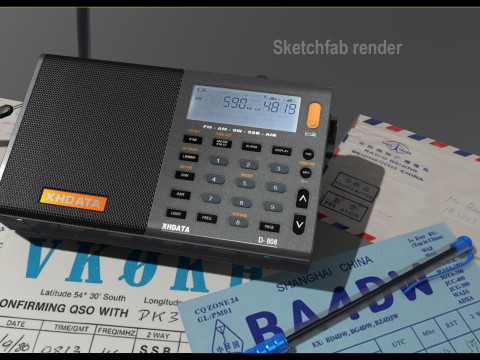 XHDATA D-808 Multi Band Portable Radio Modelo 3D
