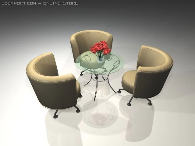 tiny sofa 3D Model .c4d .max .obj .3ds .fbx .stl .blend 