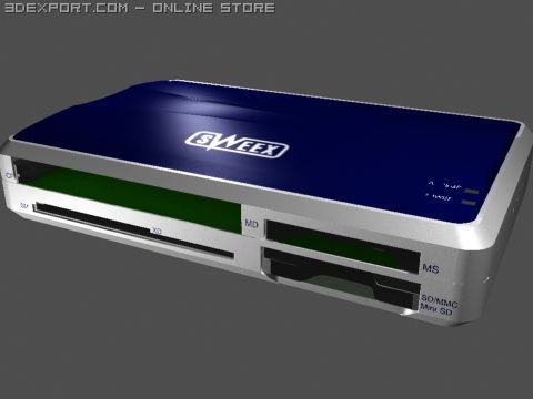sweex external card reader 3D Model .c4d .max .obj .3ds .fbx .stl .blend 