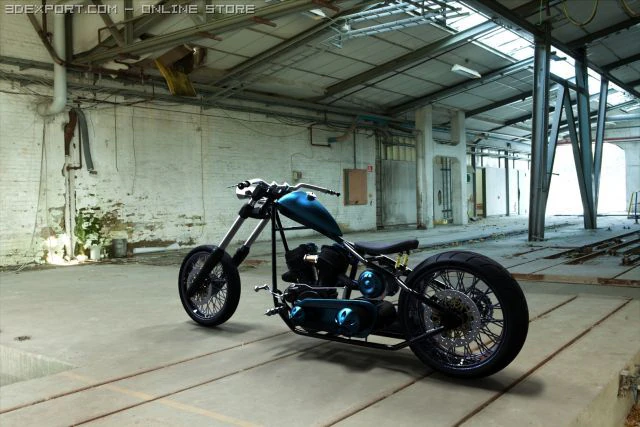 american chopper 3D Model .c4d .max .obj .3ds .fbx .stl .blend 