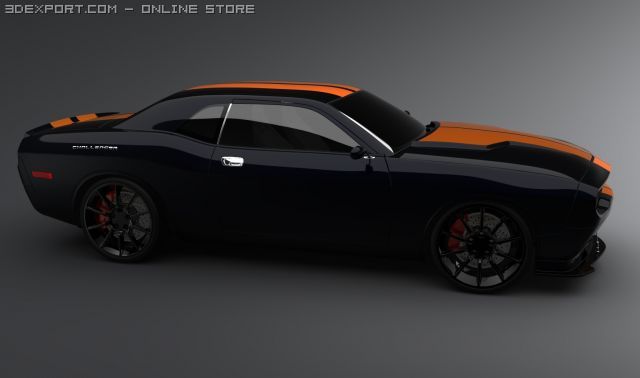dodge challenger 3D Model .c4d .max .obj .3ds .fbx .stl .blend 
