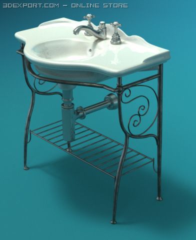 bathroom sink 3Dモデル .c4d .max .obj .3ds .fbx .stl .blend 