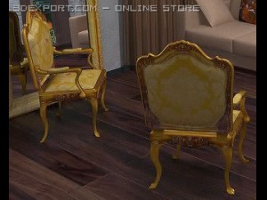 armchair gold 3D 模型