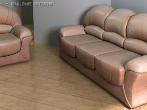 दीवान सोफा सिएना आर्मचेयर 3D मॉडल