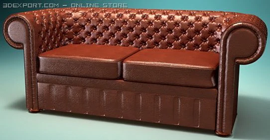 divan sofa chesterfield 3D Model .c4d .max .obj .3ds .fbx .stl .blend