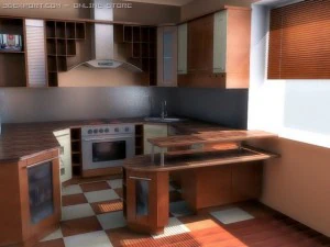 klasyczna kuchnia Model 3D