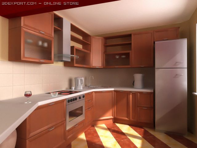 italy kitchen 3D Modell .c4d .max .obj .3ds .fbx .stl .blend