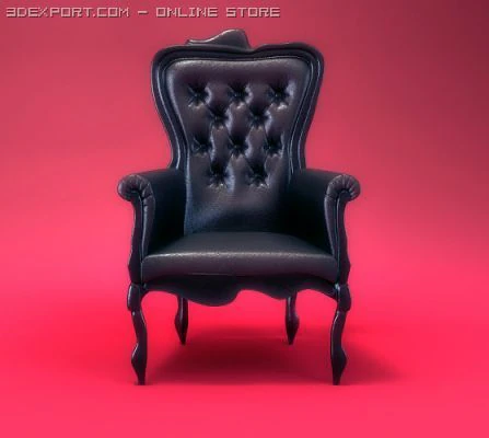 black armchair 3D Model .c4d .max .obj .3ds .fbx .stl .blend 