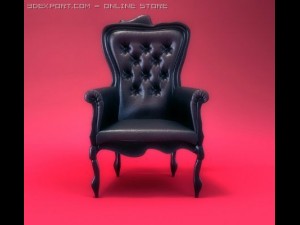 black armchair Model 3D