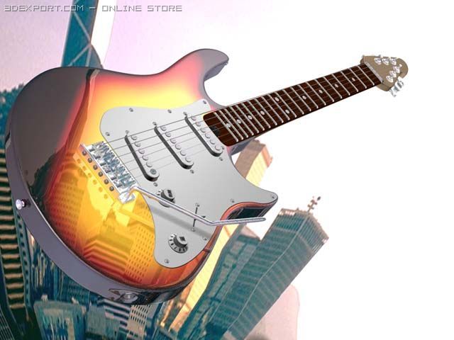electric guitar ritm  solo 3D Модель .c4d .max .obj .3ds .fbx .stl .blend 