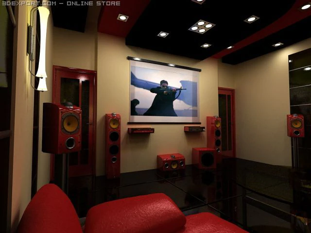 private cinema hall 3D Model .c4d .max .obj .3ds .fbx .stl .blend