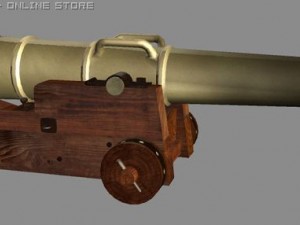 3d ship's cannon, ship Model 3D