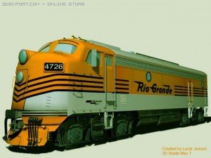 rio grande locomotive Model 3D