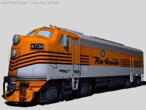 rio grande locomotive Model 3D