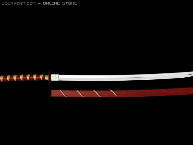 katana of emperor sword 3D Model .c4d .max .obj .3ds .fbx .stl .blend 