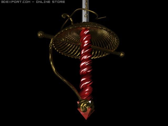 royal rapier 3D Model .c4d .max .obj .3ds .fbx .stl .blend 