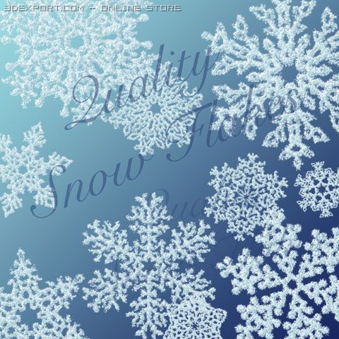 10 fluffy snowflakes Texturas CG .c4d .max .obj .3ds .fbx .stl .blend 