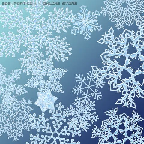 crystal snowflakes tga CG Textures .c4d .max .obj .3ds .fbx .stl .blend 