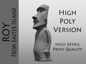 roy easter island statue high poly Modèle 3D