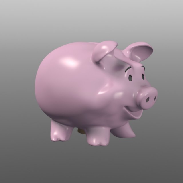 happy fat piggy bank 3D Modell .c4d .max .obj .3ds .fbx .stl .blend 