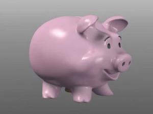 행복한 뚱뚱한 돼지 저금통 3D 모델