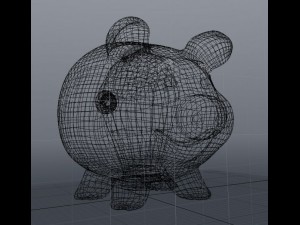 happy fat piggy bank 3D Modell