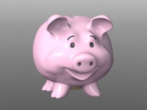 happy fat piggy bank 3D Modell
