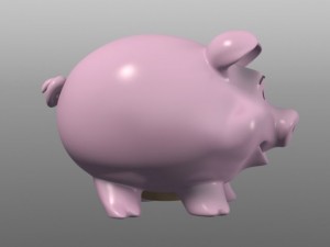 happy fat piggy bank 3D Modell