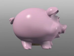 happy fat piggy bank 3D Model