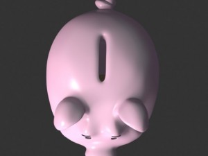 happy fat piggy bank 3D Modell