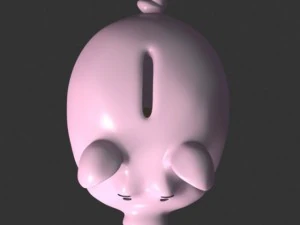 happy fat piggy bank 3D Model