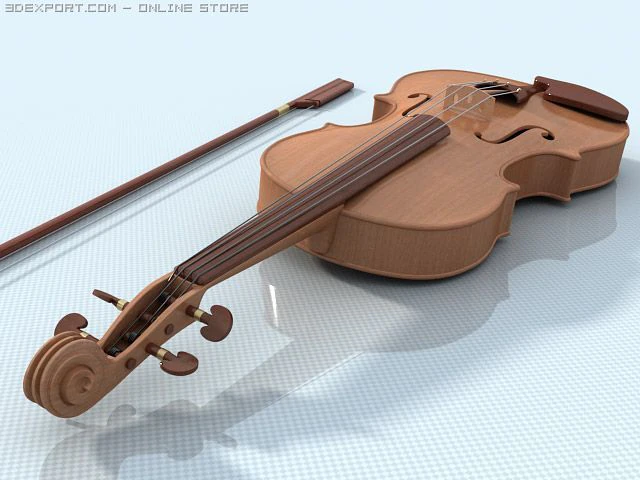 violin 3D Model .c4d .max .obj .3ds .fbx .stl .blend 