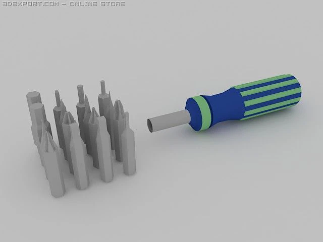 screw driver 3D Model .c4d .max .obj .3ds .fbx .stl .blend 