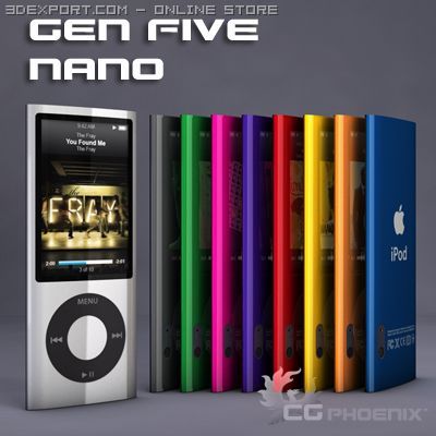 gen5 ipod nano 3D Модель .c4d .max .obj .3ds .fbx .stl .blend 