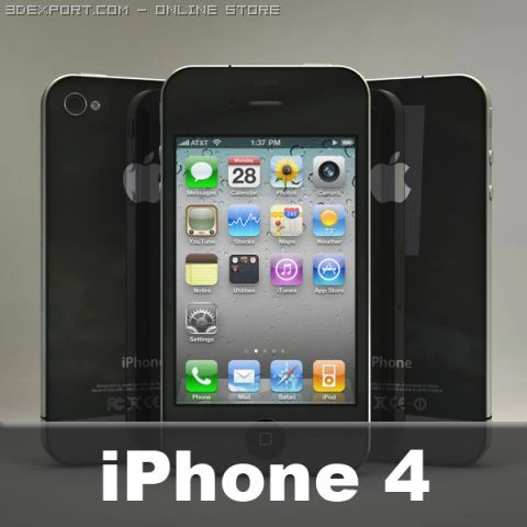 iphone4 3D Model .c4d .max .obj .3ds .fbx .stl .blend 
