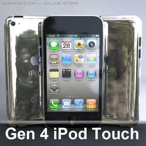 gen4 ipod touch 3D 模型 .c4d .max .obj .3ds .fbx .stl .blend 
