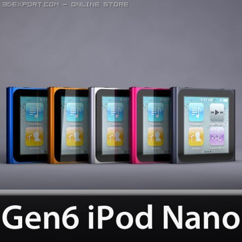 gen6 ipod nano Modelo 3D .c4d .max .obj .3ds .fbx .stl .blend 