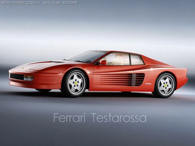 ferrari testarossa 1988 3D Model .c4d .max .obj .3ds .fbx .stl .blend 