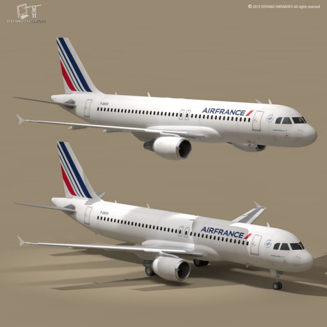 a320-200 airfrance 3D मॉडल .c4d .max .obj .3ds .fbx .stl .blend 